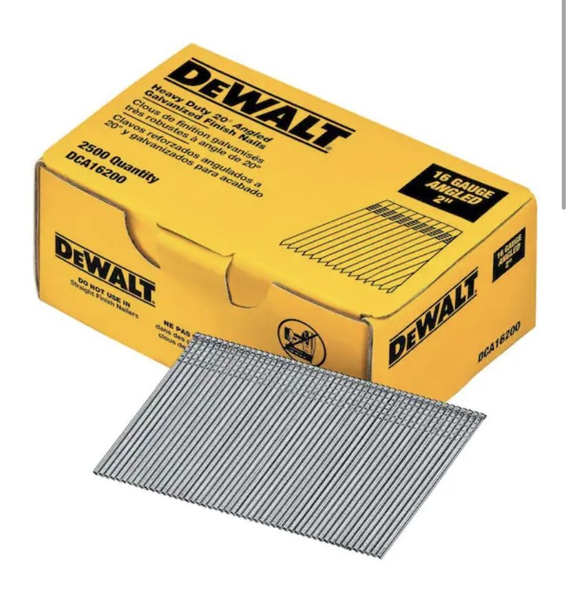 DEWALT 2 in. 16-Gauge Angled Finish Nails (2500 Pack) @Dw-564