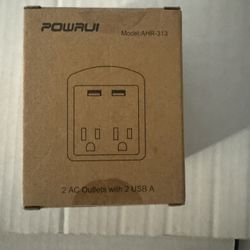 Outlet Extender USB Wall Charger - POWRUI Multi Plug Wall Outlet Splitter with 2-Outlet and 2 USB Ports, Non Surge Protector for Cruise Ship Essential
