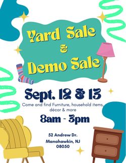 Demo and yard sale 9/13