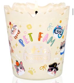 M&SENSE 5.64 oz Vanilla Coconut Scented Candles 160g, Natural Soy Wax Luxury Candle with 30H Clean Burn, Artistic Wavy Rim, Sports & Pet Themes, Perso