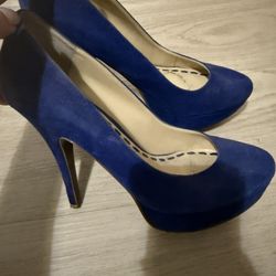 Suede Pumps - 4 Inch Heels- Blue- Color- $20