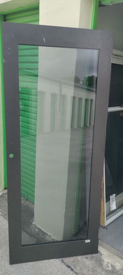 Exterior aluminum bronze commercial grade PGT HURRICANE 🌀 IMPACT SINGLE DOOR  35x83 no frame no hinges