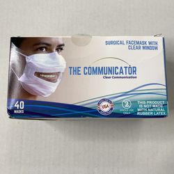 The Communicator Surgical Facemask With Clear Window Box Of 40 NEW