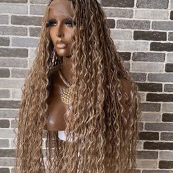 Blonde bohemian Braid Wig 