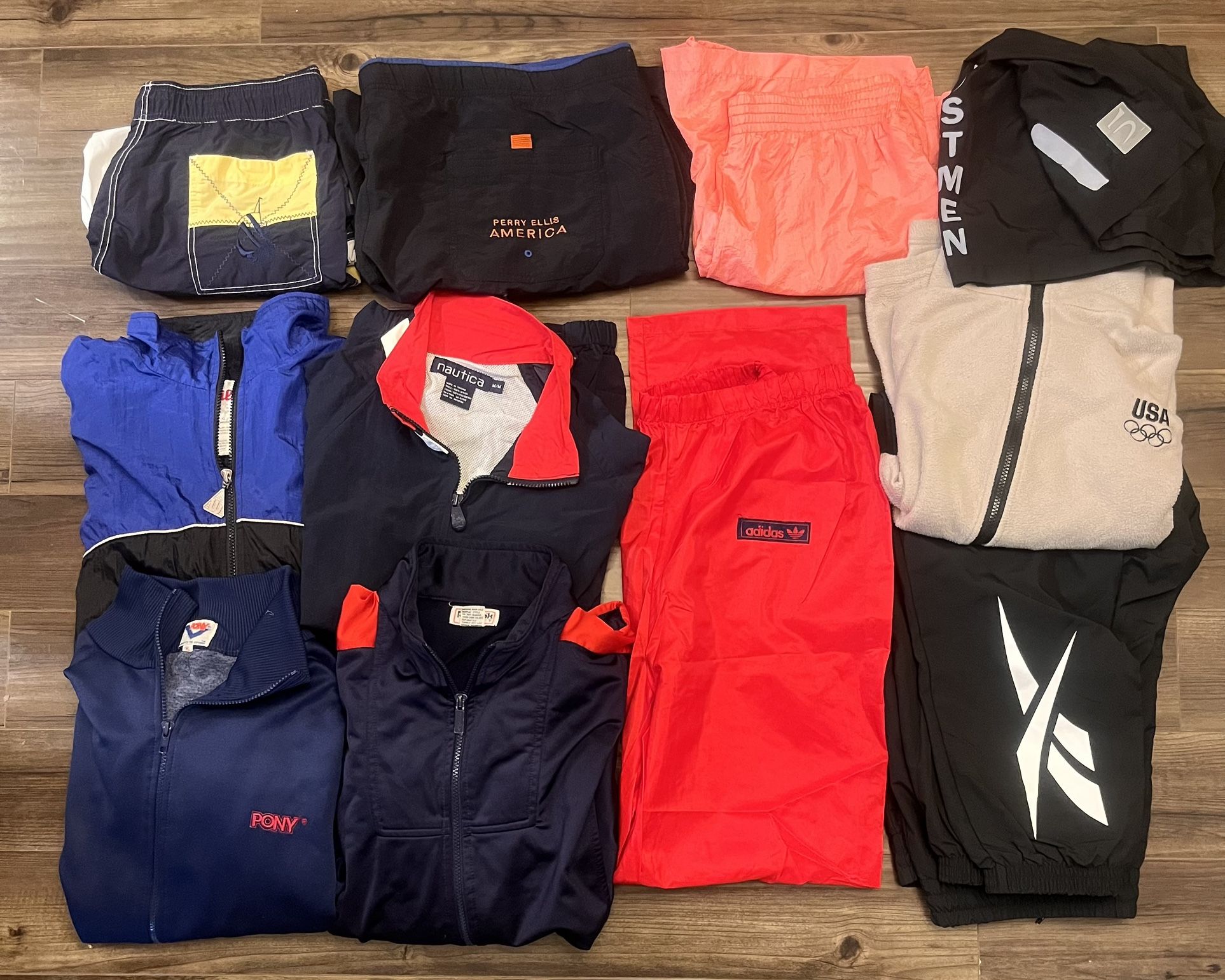 80’s/90’s/y2k Windbreakers, Sweat Pants/Shorts Lot