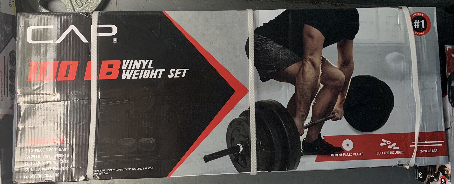 100 LB CAP Vinyl Weight Set | 2-Piece 5 Foot Bar BRAND NEW!