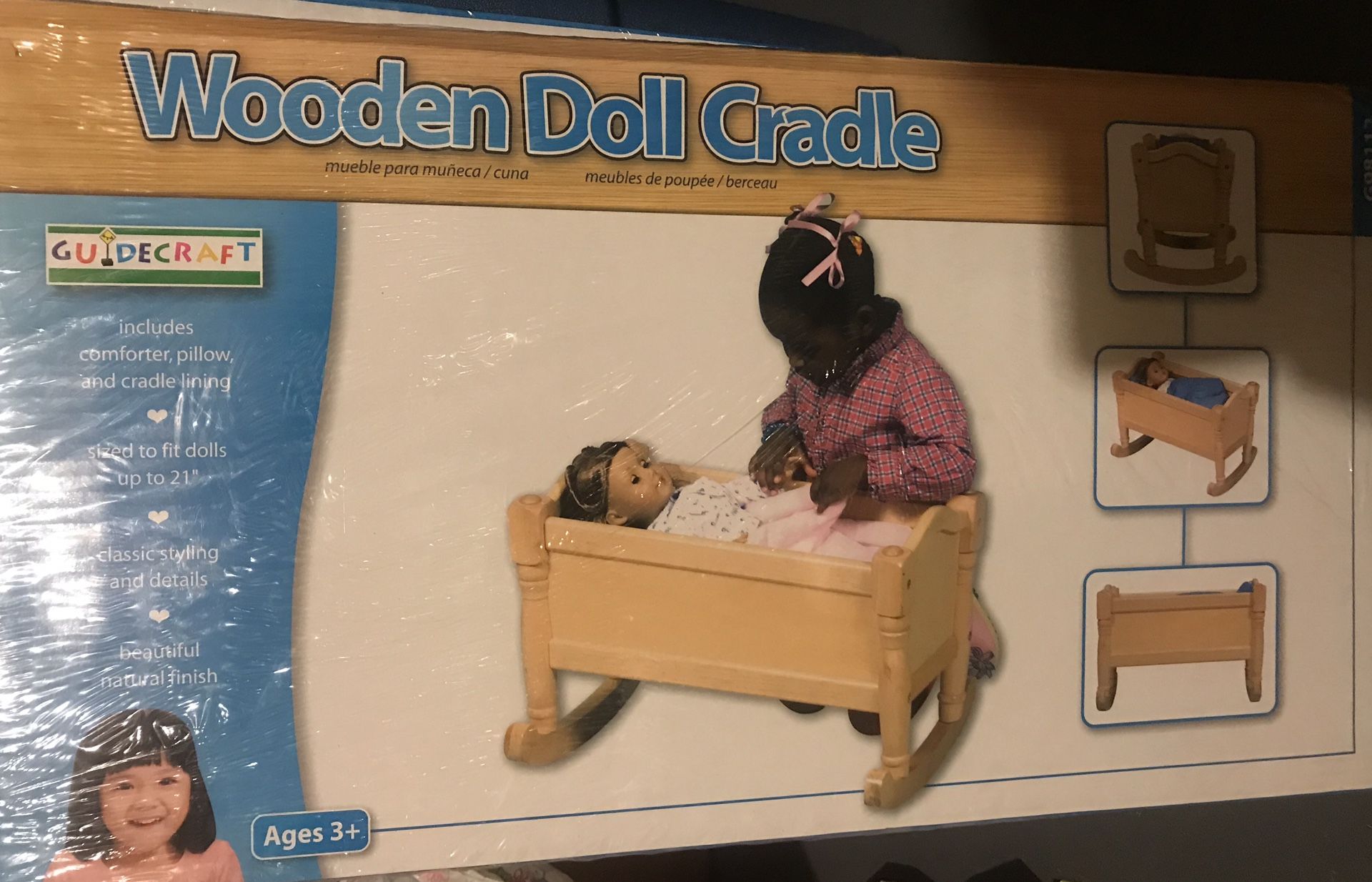 Wooden Doll Cradle