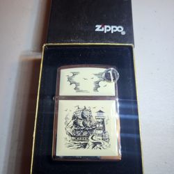 1990s ZIPPO SCRIMSHAW LIGHTER NEW