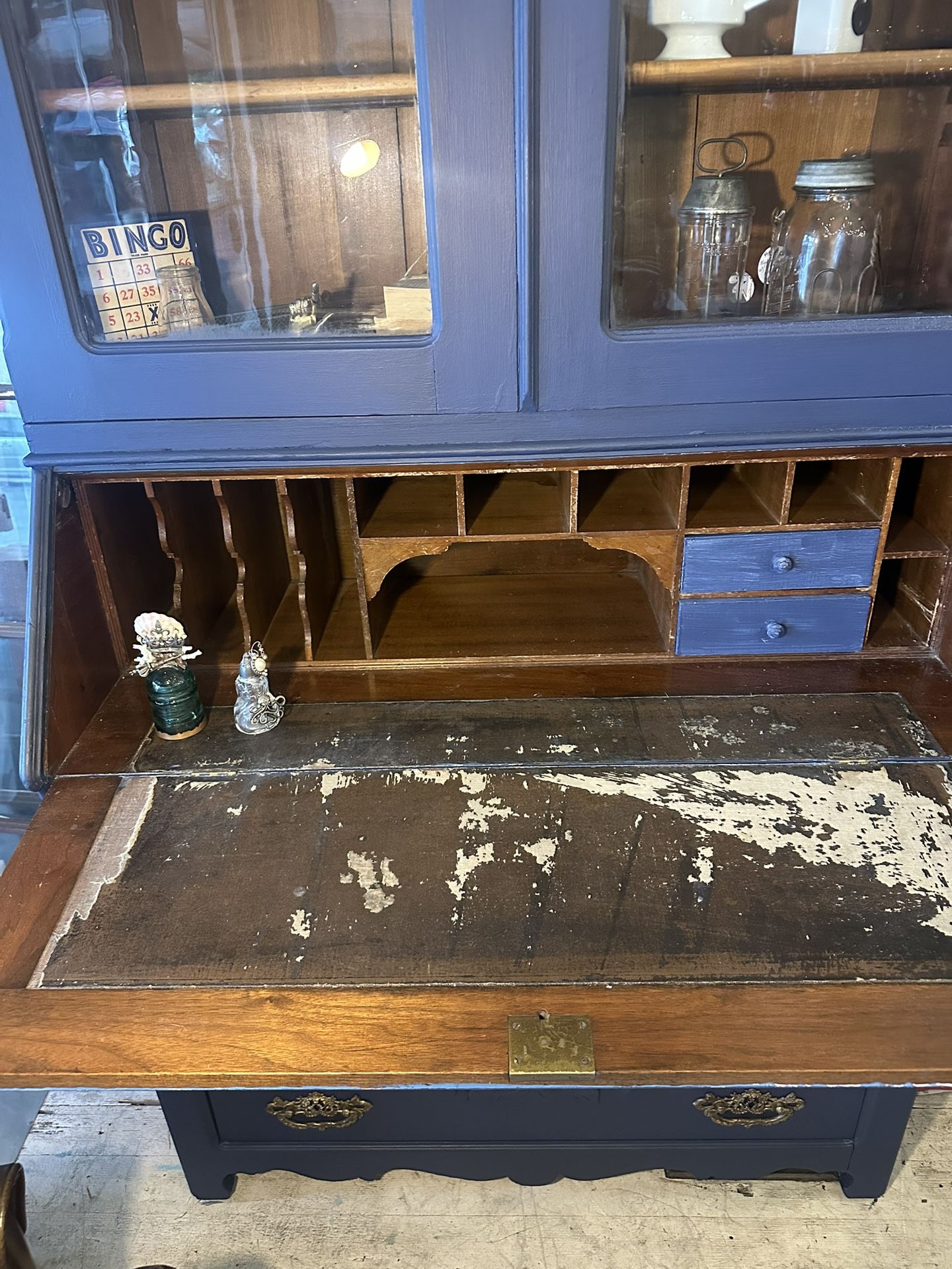 Antique Secretary Desk And Hutch