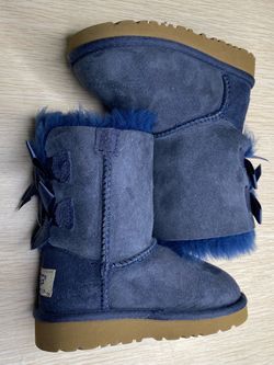 UGG Australia Toddler Bailey Bow II Boot  Sz 6 Ribbon Blue Winter, F27113E