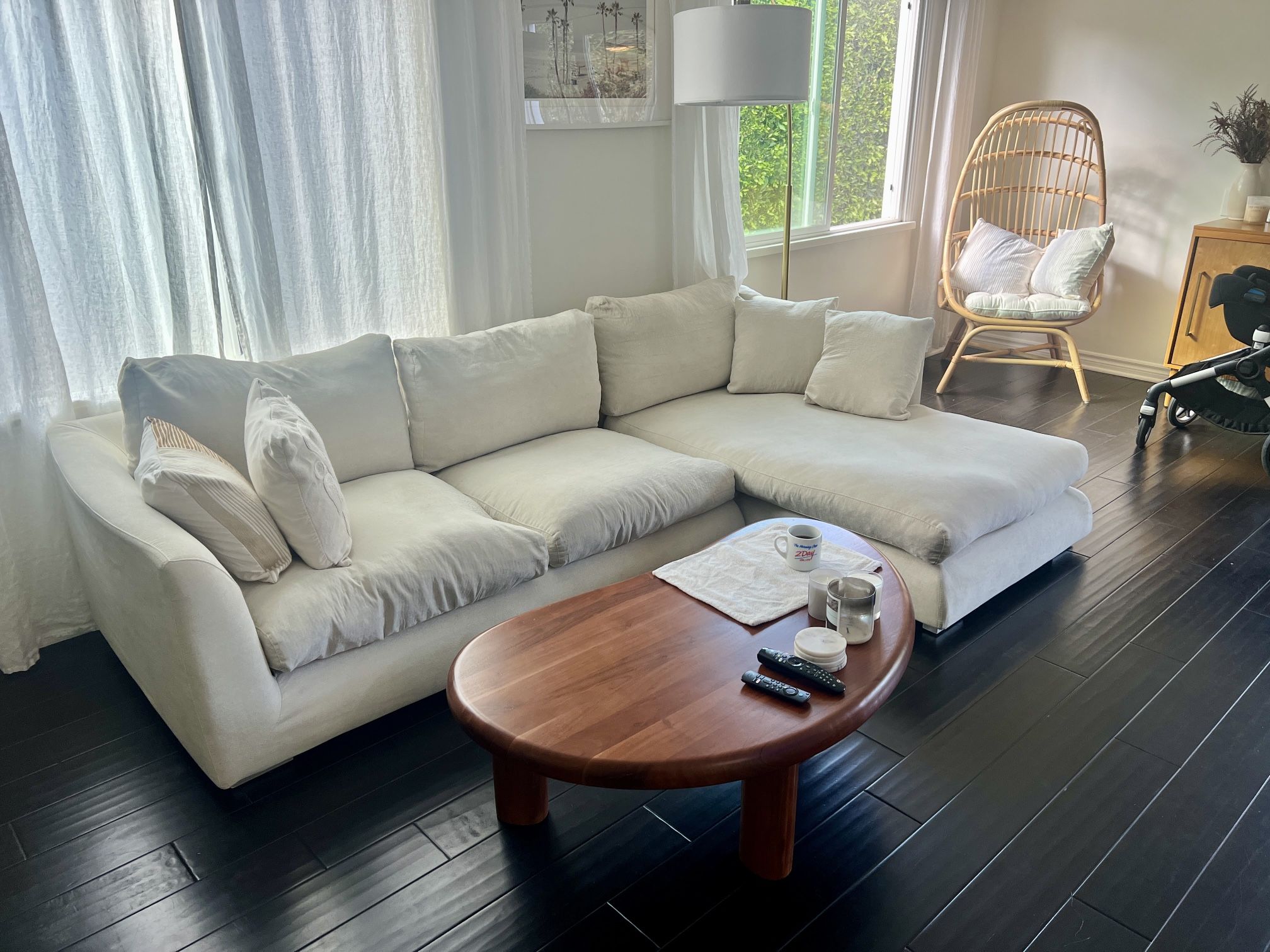 Beige VALYOU L Shaped Sectional Couch 