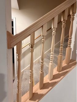 Stair Balusters Newel Posts Spiral Twist Carved Wood Spindles Staircase