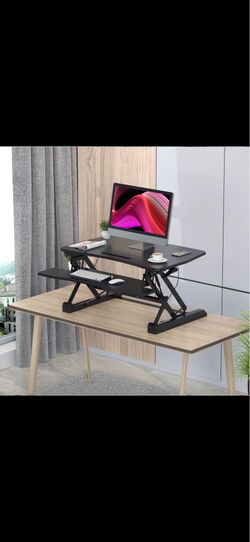 Adjustable Standing Desk Converter | Gas Spring Sit Stand Desk | New | Open Box