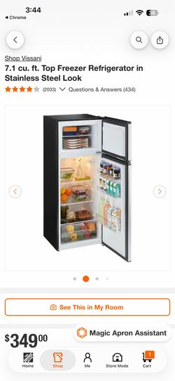7.1 cu. ft. Top Freezer Refrigerator in Stainless Steel Look