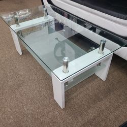 New T648 White Glass 1pc Coffee Table Special 