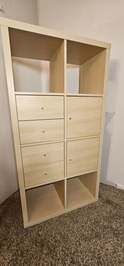 Discontinued Light Birch IKEA KALLAX with 4 Drawers + 2 Doors