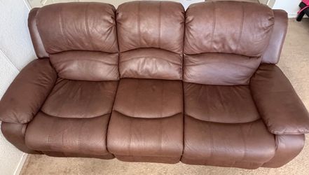 Power Reclining Leather Sofa w/ USB Ports & Cup Holders