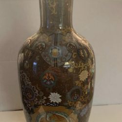 Antique Chinese Fine Cloisonne Enamel Golddstone ,Birds, Dragons