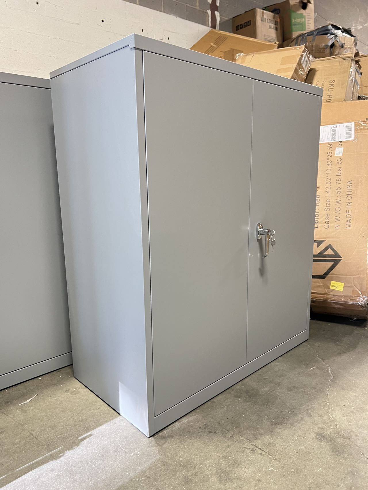 Metal Office Storage Cabinet - 36-inch Tall, Dark Gray Metal Storage Cabinet, Locker with Adjustable Shelves & Locking Doors - Steel Utility Cabinets 