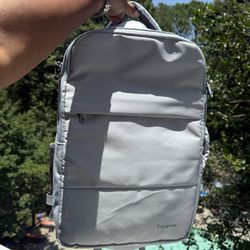 Taygeer Grey Travel Backpack w/ USB, Shoe Pouch, Fits 15.6” Laptop