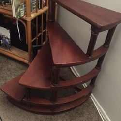 Wooden Spiral Staircase Shelf