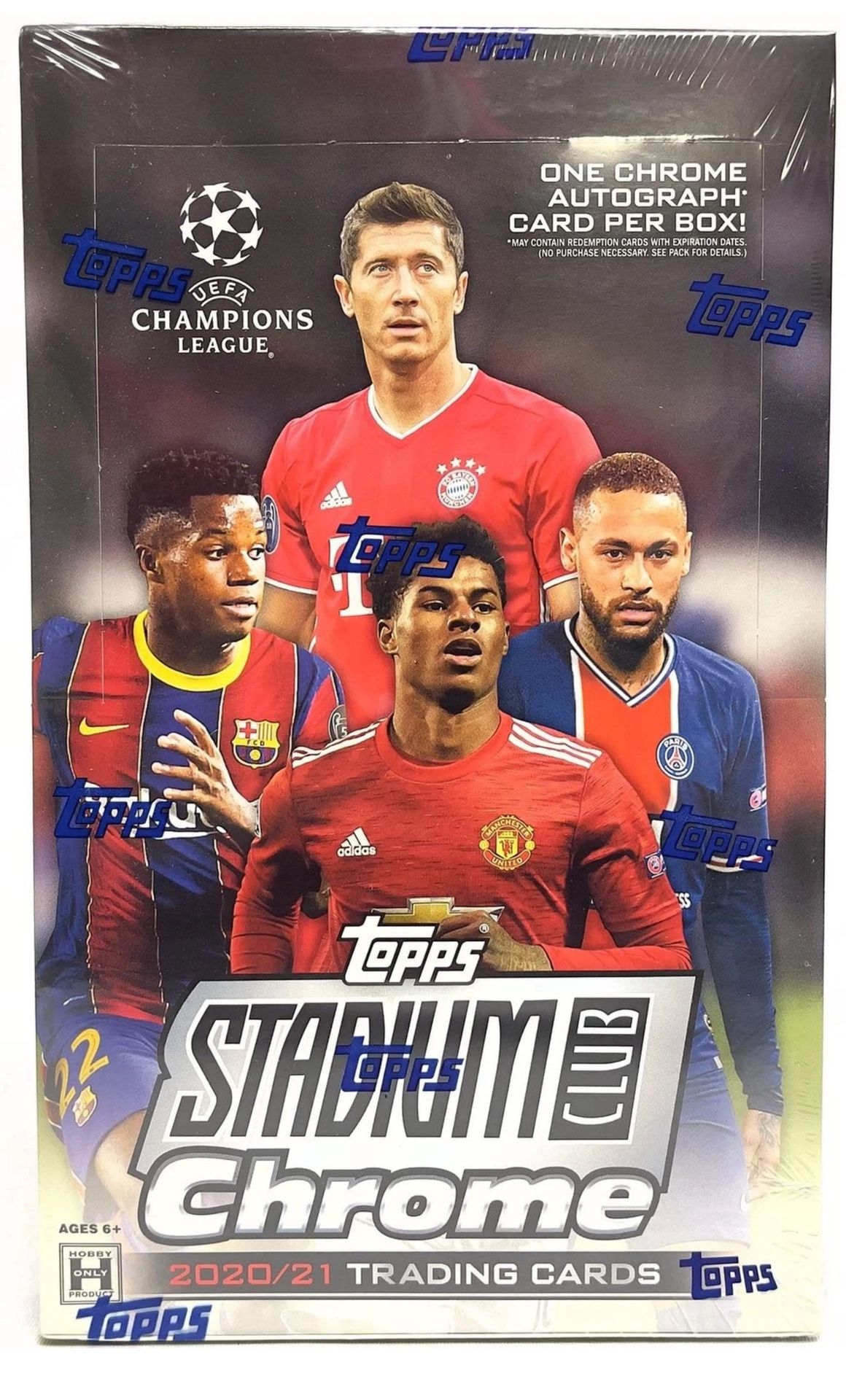Topps 2020-21 Stadium Club Chrome UEFA Soccer Factory Sealed Hobby Box