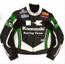 Men Kawasaki Racing Team Motorcycle Riding Gear CE Armors Cowhide Leather Jacket
NarsonLeather