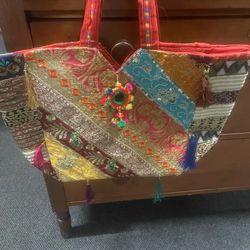 Large Boho Patchwork Colorful Purse Bag 