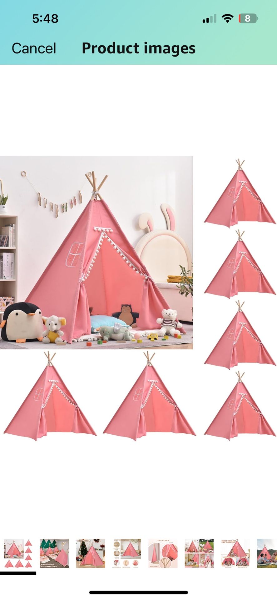 Set of 6 Kids Teepees Like new