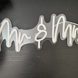 Mr & Mrs sign, wedding, Led light