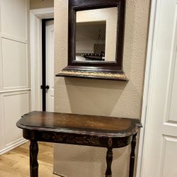 Consol Table & Mirror 39” X 12 1/2” 