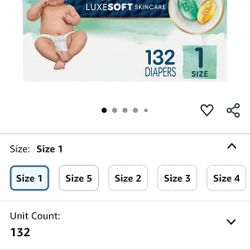 Pampers Pure Protection Baby Diapers, Size 1 (8-14 lbs), 132 Count, Up to 100% Leakproof, Premium Plant-based Skin Protection, Hypoallergenic $30 obo