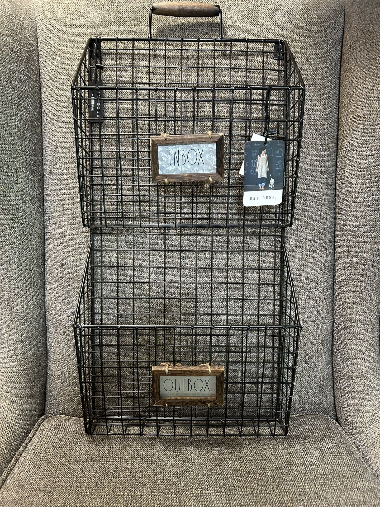 Rae Dunn Metal Inbox/Outbox