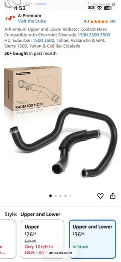 Chevy Silverado Upper and Lower Radiator hose
