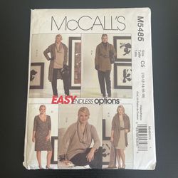 McCalls Sewing Pattern M5485 Size 10-18 Jacket Tunic Dress Pants Cowl 2007
