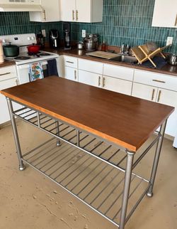 Wooden Kitchen Island, Worktable
