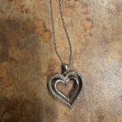 Sterling Silver Heart Necklace 