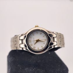 Anne Klein AK Women's Two-Tone Stainless Steel White Dial Link Quartz Watch