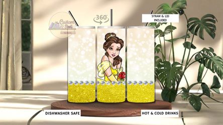 Belle Glitter 20 Oz Stainless Steel Tumbler (READ DESCRIPTION)