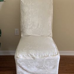 Side Parson Chair Ivory Slip Cover 