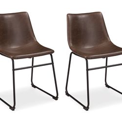 Brown Centiar Dining Chairs with Bucket Seat