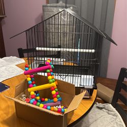 New Birdcage With Assorted Bird Toys Parakeet