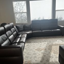 Stressless Wave 7 Seater Sectional Leather Sofa 