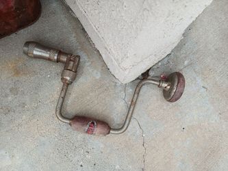 Vintage Hand Brace Drill with Wood Handle