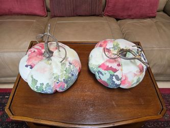 Pair of Fabric Pumpkins