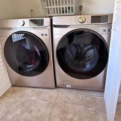 Samsung Smart Front Load Washer & Dryer Set - Champagne - 4.5 Cu Ft Moving Sale