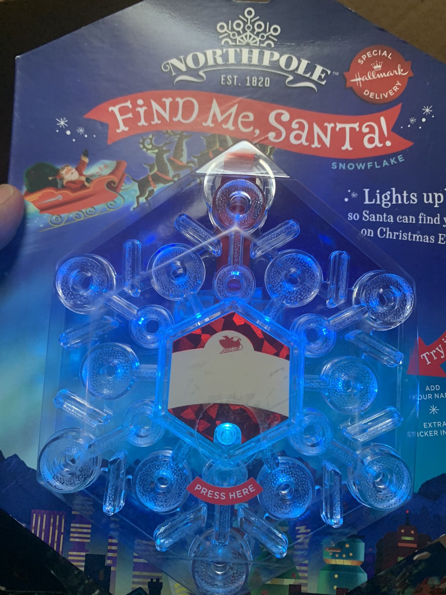 Hallmark Ornaments- Santa find Me Light Snowflake Holiday Decorations