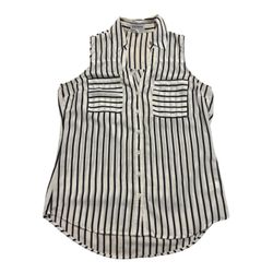 EXPRESS Striped Sleeveless Button-Up Shirt