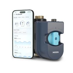 New Moen Flo Smart Water Monitor 3/4-in to 1-1/4-in
Indoor/Outdoor Smart Compatible Water leak detector
with Automatic Shut-off Valve ( 1 -Pack)