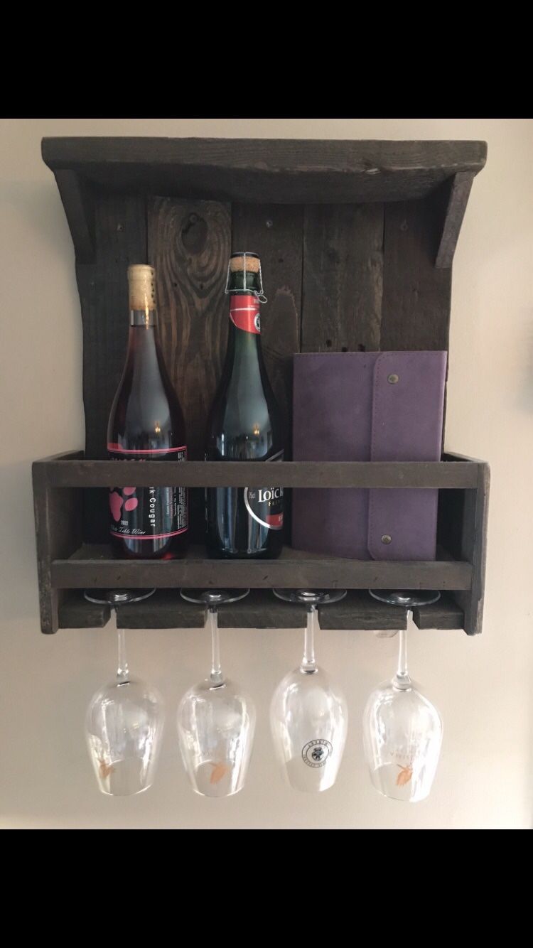 Wine Glass & Bottle Display, Wooden